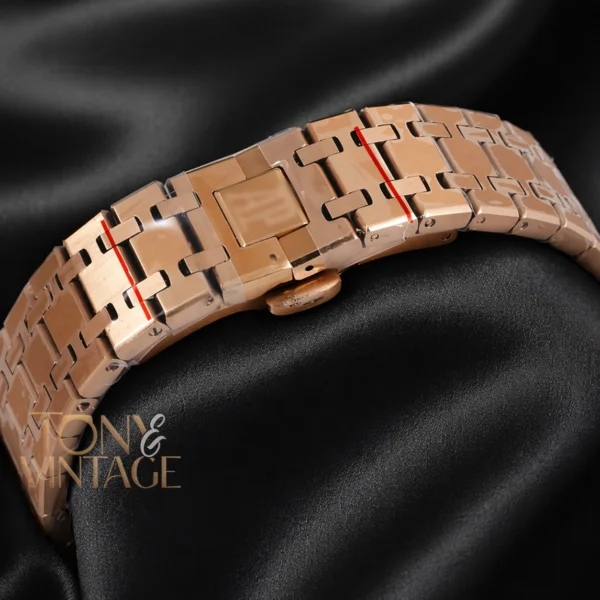 Yellow Gold Gray Dial Chain Watch