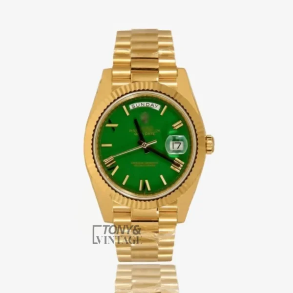 Yellow-Gold-Green-Dial-Roman-Numeral-Automatic-Watch1.webp