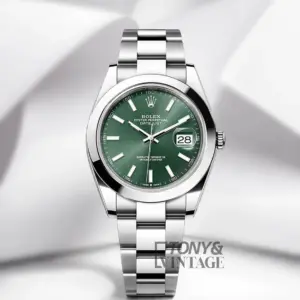 Silver Chain Mint Green Dial Watch M126300-0019