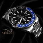 All Silver Watch with Black Dial