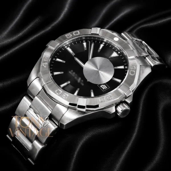 All Silver Watch with Deep Black Dial