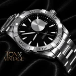 All Silver Watch with Deep Black Dial