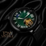 Ballon Bleu Tourbillon Automatic Watch in All Black With Green Dial