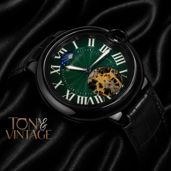 Ballon Bleu Tourbillon Automatic Watch In All Black With Green Dial 2 Copy