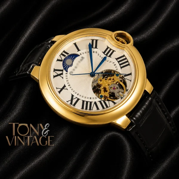 Ballon Bleu Tourbillon Watch in Rose Gold With Black Leather Strap 2 copy