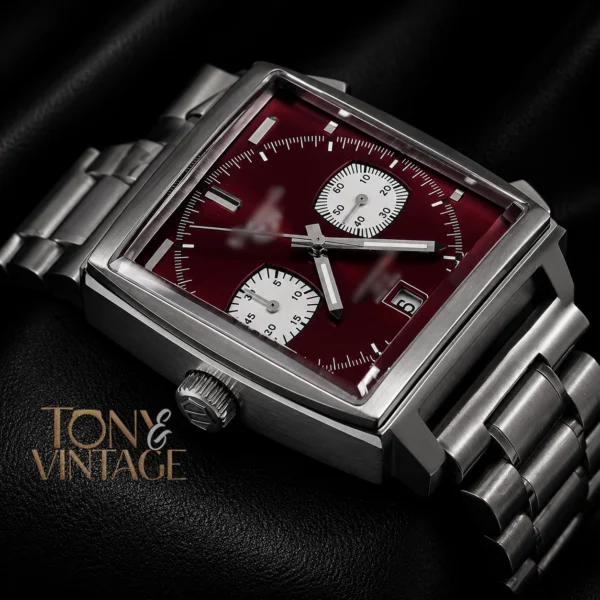 Calibre 11 Chronograph Silver Stainless Steel Watch with Red Dial1 copy