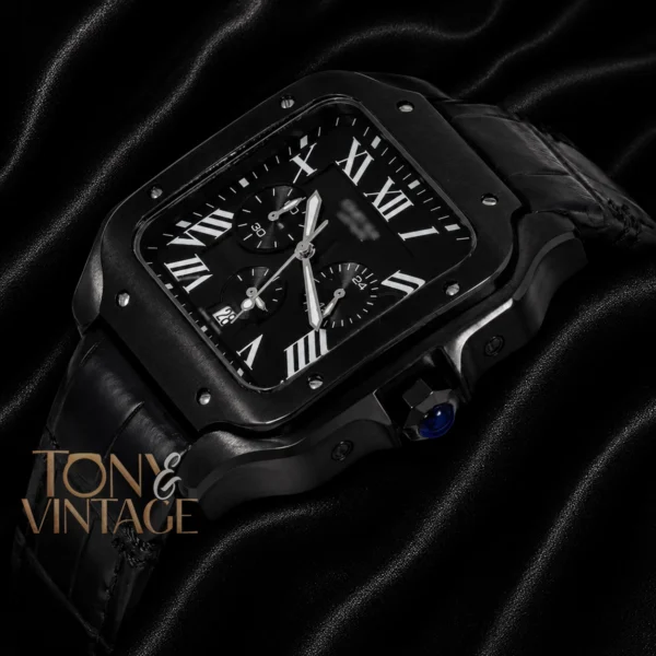 Chronograph All Black Watch With Dial and Strap