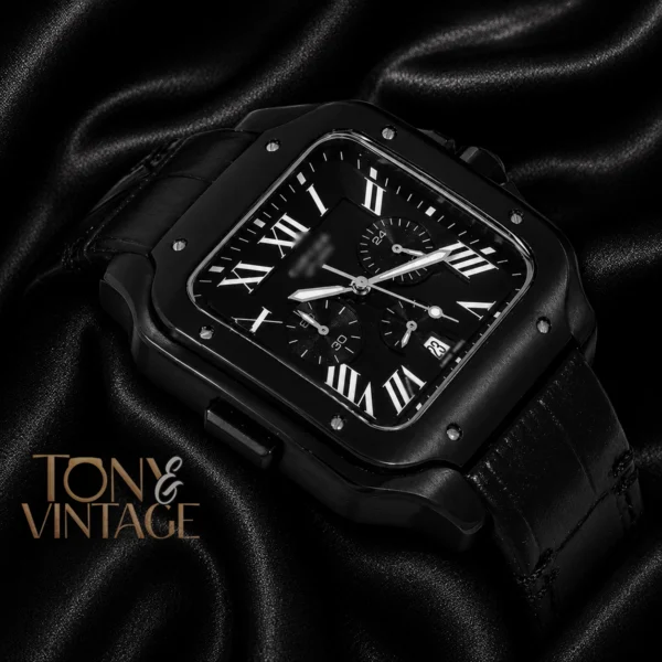 Chronograph All Black Watch With Dial and Strap 2 copy