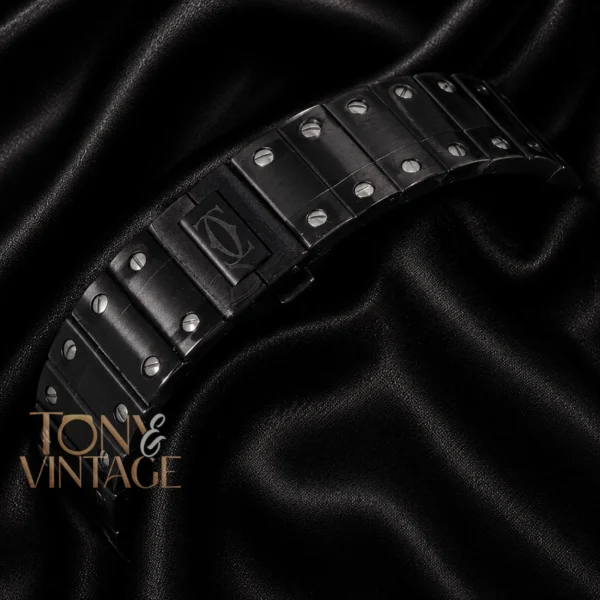 Chronograph All Black Watch With Matching Dial and Chain