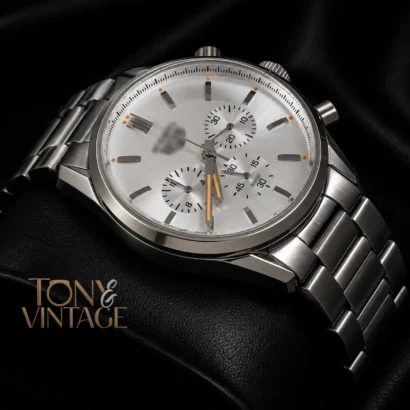 Chronograph All Silver Chain Watch with Matching Dial