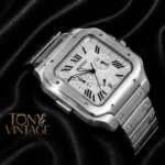 Chronograph All Silver Watch With Dial and Chain