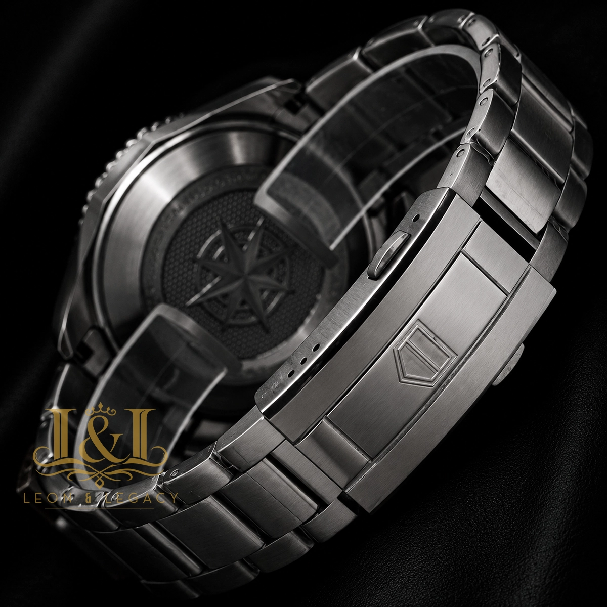 Chronograph All Silver Watch with Dial & Chain