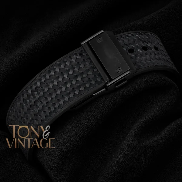Chronograph Black Watch With Matching Dial and PVC Strap