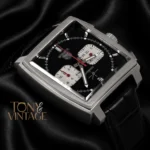 Chronograph Final Edition Silver Case with Black Dial and Black Leather Strap Watch