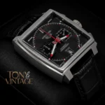 Chronograph Final Edition Silver Case with Grey Dial and Black Leather Strap Watch
