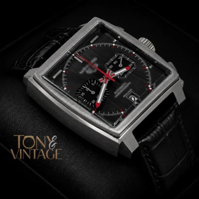 Chronograph Final Edition Silver Case with Grey Dial and Black Leather Strap Watch