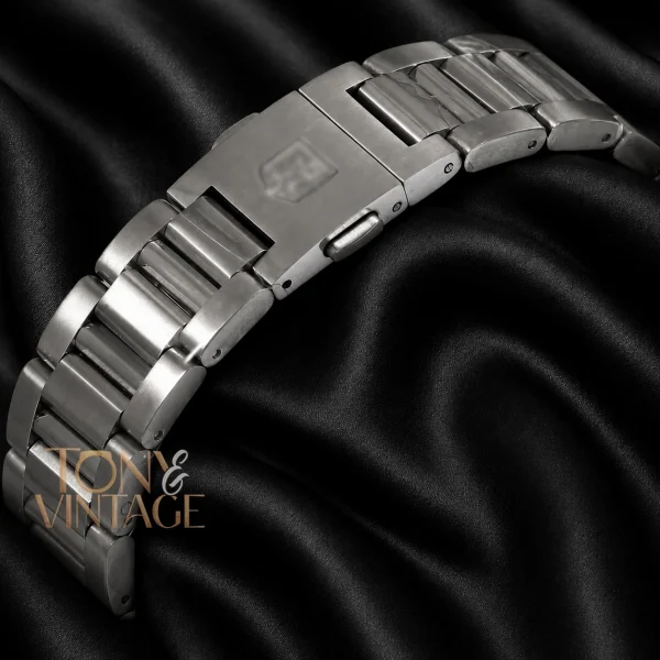 Chronograph Silver Chain Watch with Black Dial