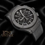 Chronograph Silver Matt Watch with Skeleton Dial and Strap