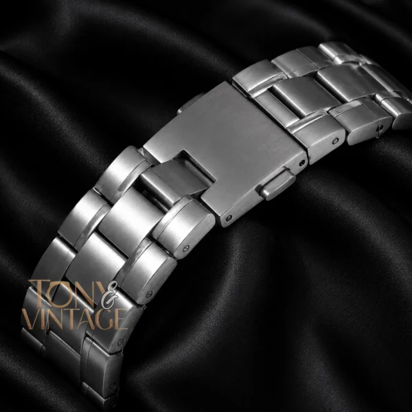 Chronograph Silver Stainless Steel Watch with Black Dial