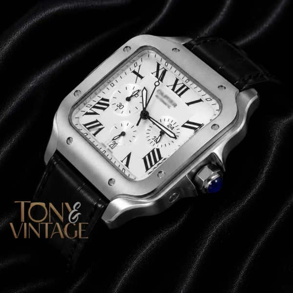 Chronograph Silver Watch With Dial and Strap