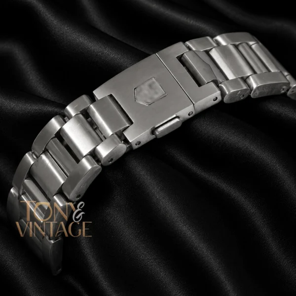 Chronograph Silver Watch with Black Dial & Bezel