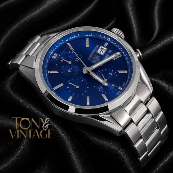 Chronograph Silver Watch with Blue Dial2.. copy