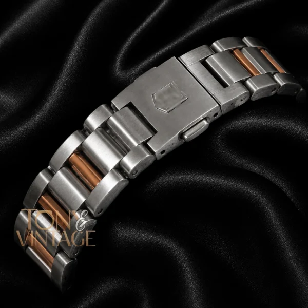 Chronograph Two-Tone Rose Gold Watch with Black Dial