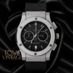 Chronograph Watch in Silver With Gray Dial and PVC Strap