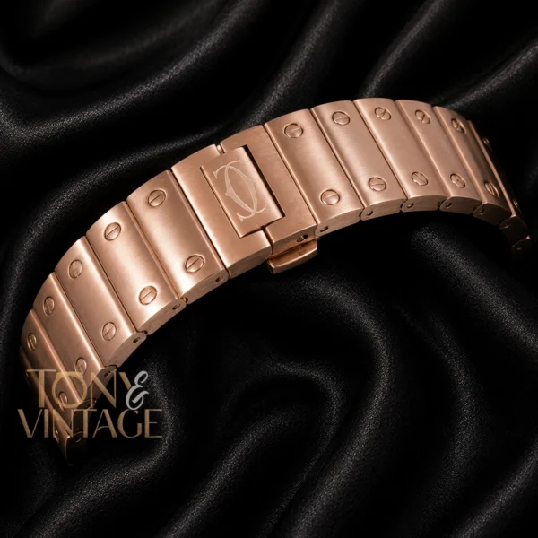 Rose Gold Automatic Watch with Black Skeleton Dial