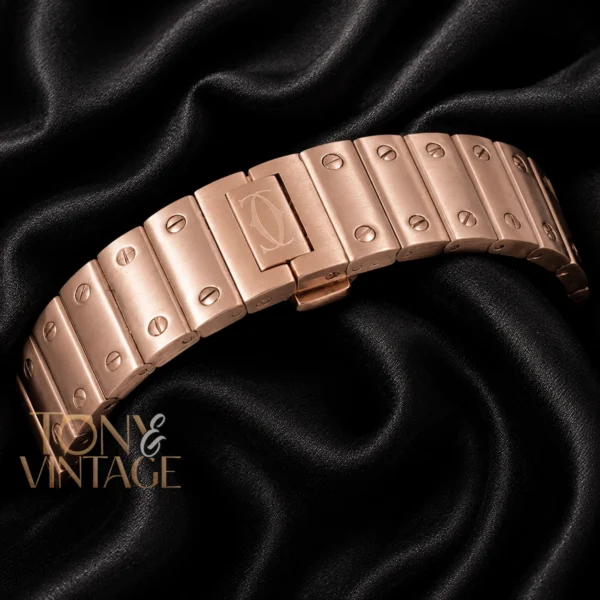 Rose Gold Automatic Watch with Blue Dial