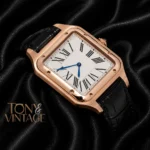 Rose Gold Case with Silver Dial and Leather Strap