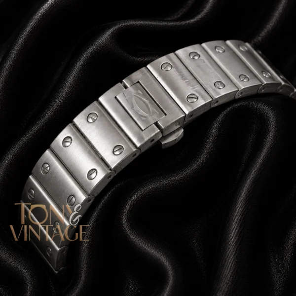 Silver Automatic Watch With Deep Blue Dial
