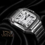 Silver Automatic Watch With White Dial