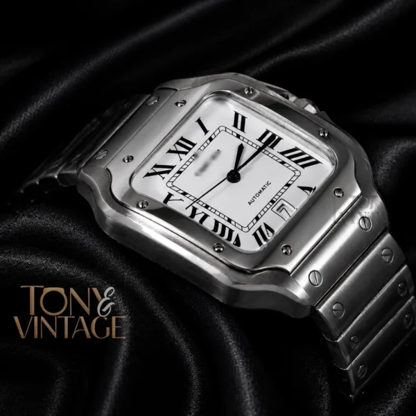 Silver Automatic Watch With White Dial 2 copy