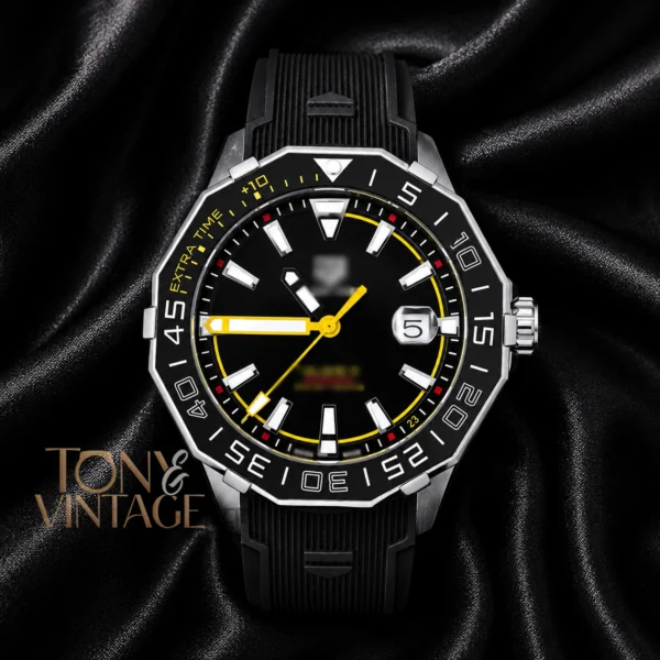 Silver Automatic Watch with Black Dial and Bezel.. copy