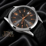 Silver Case with Grey Dial & Black Rubber Strap Watch