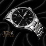 Silver Chain Automatic Watch with Black Dial