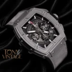 Silver Matte Watch With Skeleton Dial and PVC Strap