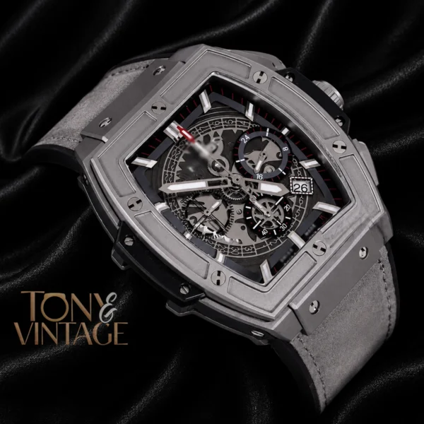 Silver Matte Watch With Skeleton Dial and PVC Strap 2 copy