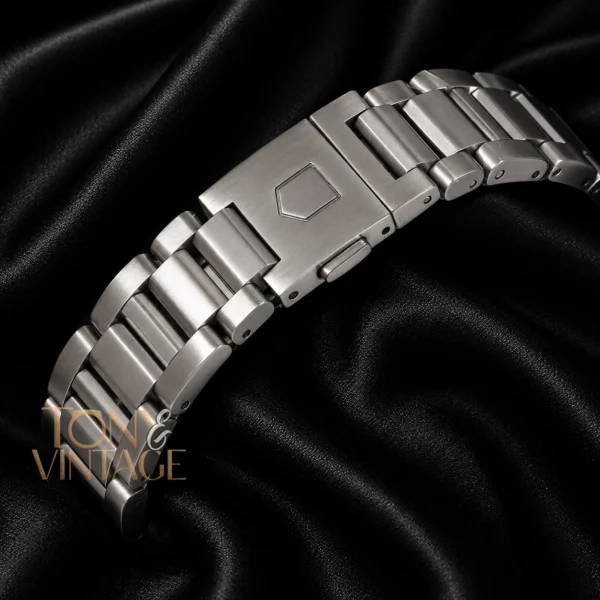 Silver Stainless Steel Watch with Blue Dial