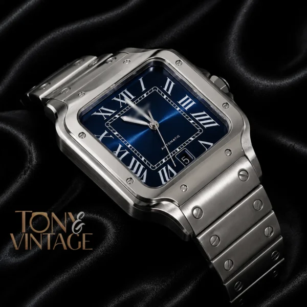 Silver Watch With Blue Dial and Roman Numerals 2 copy