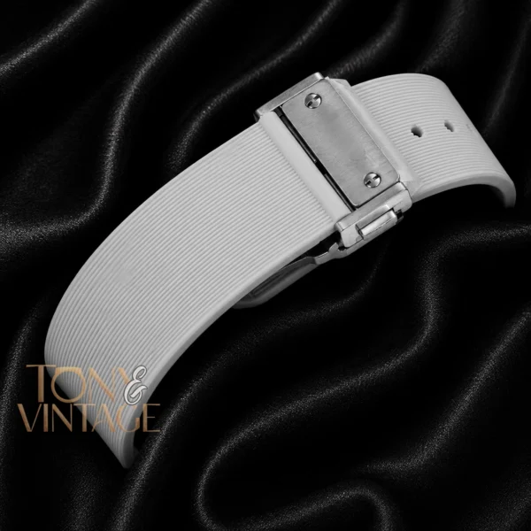 Silver Watch with Gray Dial and PVC Strap