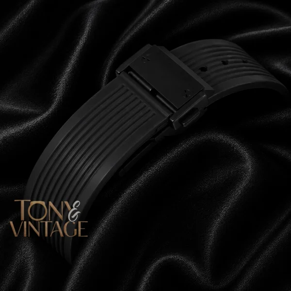 Skeleton All Black Automatic Watch With Black Rubber Strap