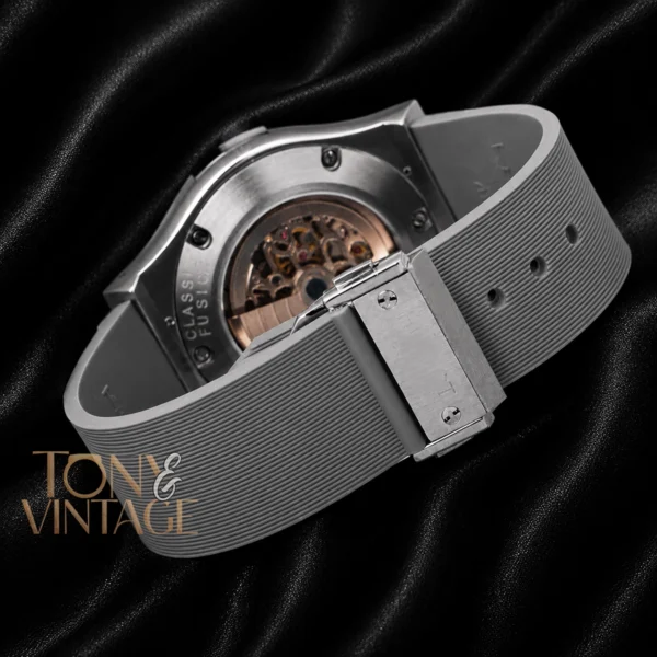 Tourbillon Automatic Silver Watch With Gray Skeleton Dial