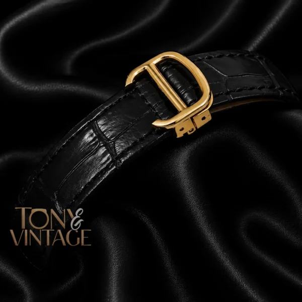 Tourbillon Yellow Gold Watch With Brown Dial and Leather Strap