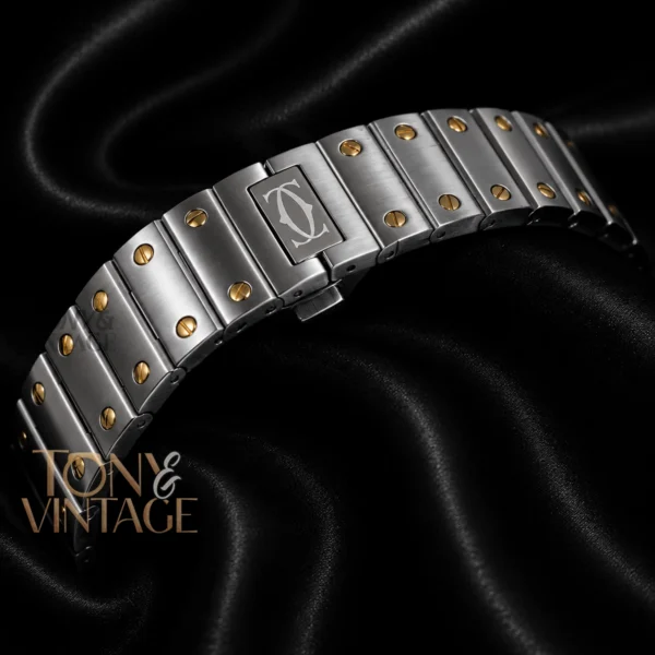 Two Tone Gold Automatic Watch with White Skeleton Dial