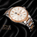 Two-Tone Rose Gold Automatic Watch with White Dial