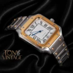 Two Tone Yellow Gold Automatic Watch with White Dial