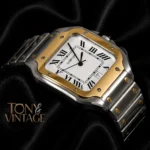 Two Tone Yellow Gold and Silver Watch With White Dial