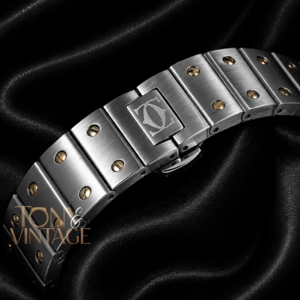 Two Tone Yellow Gold and Silver Watch With White Dial